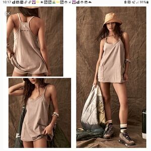 *READ LISTING* Free People Movement Hot Shot Mini Dress in Khaki Small
